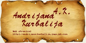 Andrijana Kurbalija vizit kartica